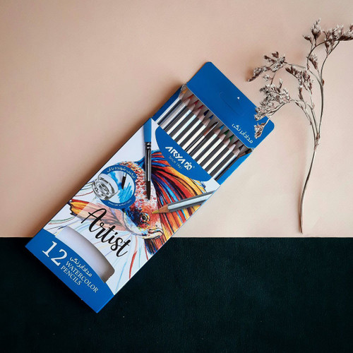 مداد آبرنگی 12 رنگ آریا آرتیست - نوشت افزار اکباتان