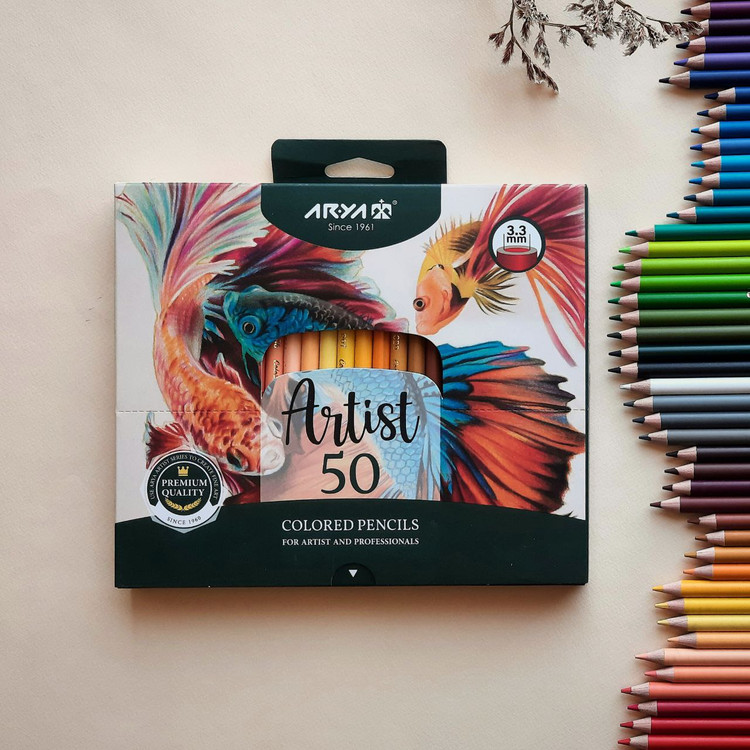 مداد رنگی 50 رنگ آریا آرتیست - نوشت افزار اکباتان