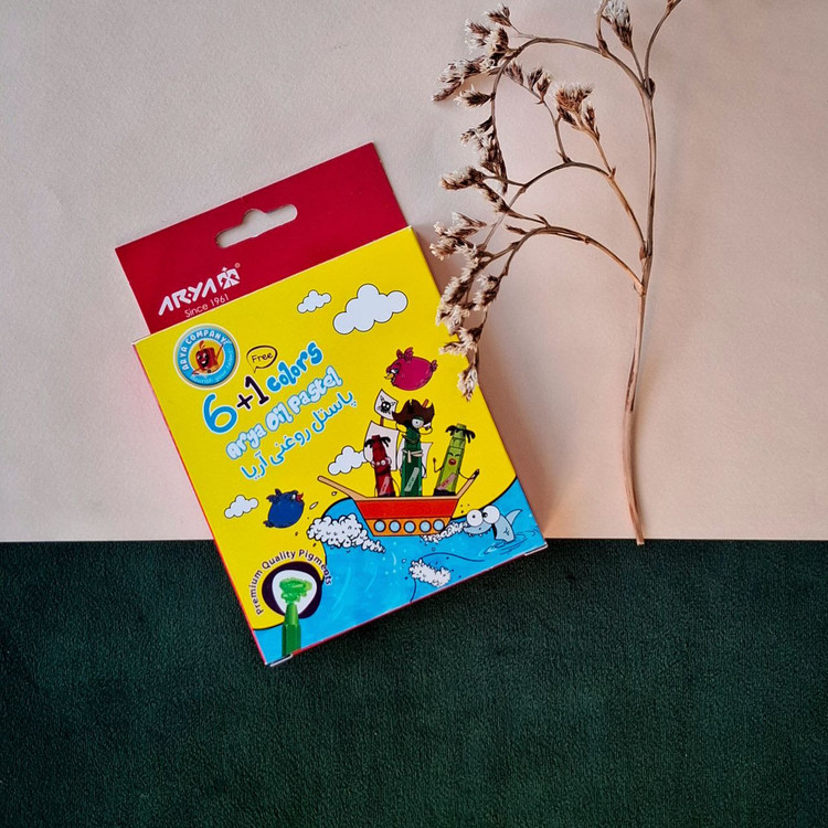 پاستل 6 رنگ مقوایی آریا-نوشت افزار اکباتان