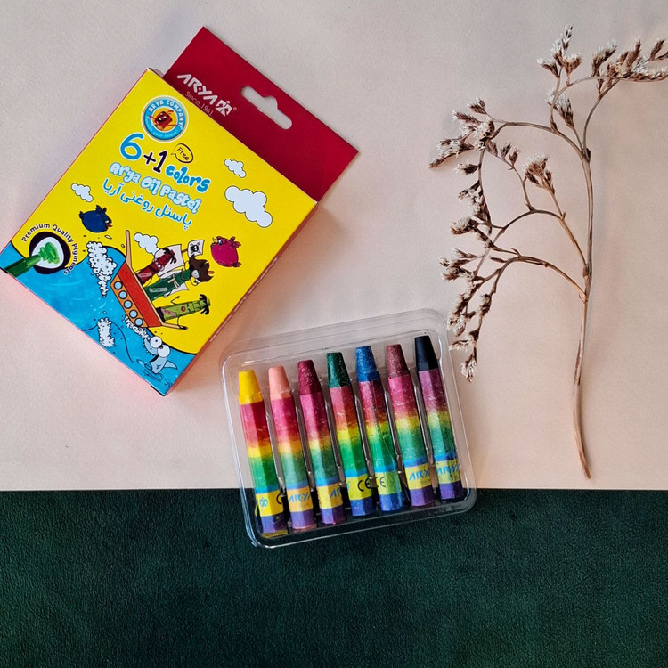 پاستل 6 رنگ مقوایی آریا-نوشت افزار اکباتان