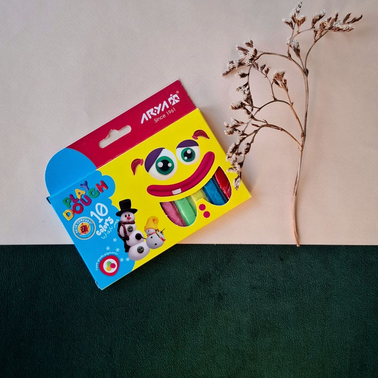 خمیر بازی مقوایی 10 رنگ آریا-نوشت افزار اکباتان