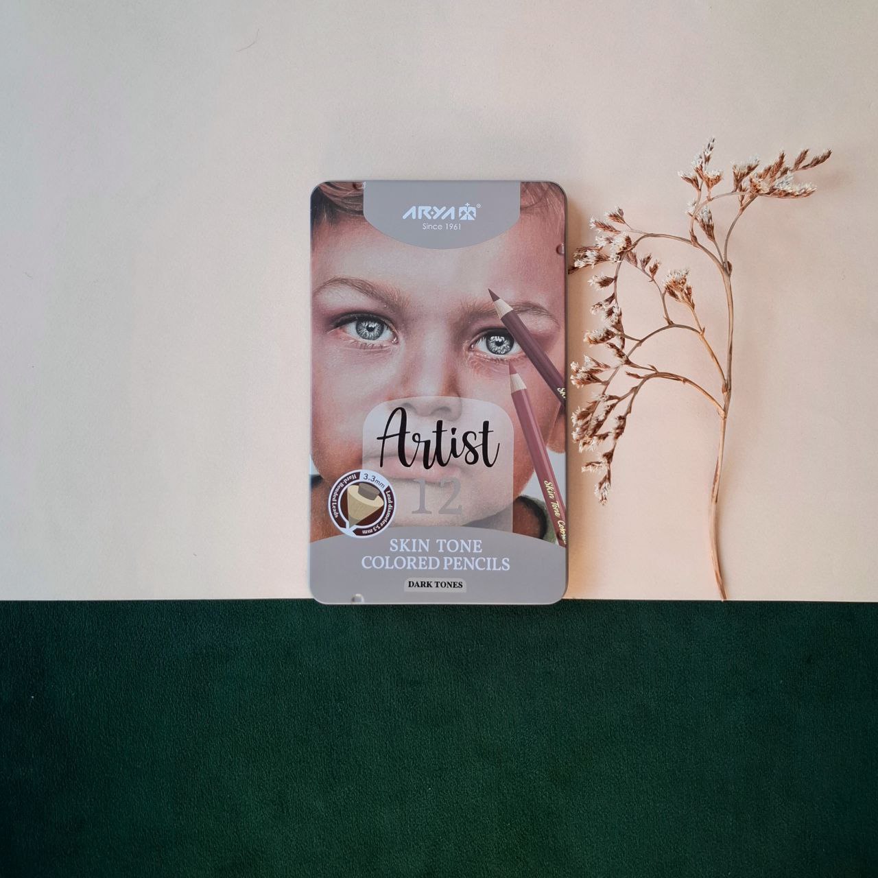 ست مداد رنگی طیف رنگ پوست تیره ۱۲ عددی آریا آرتیست