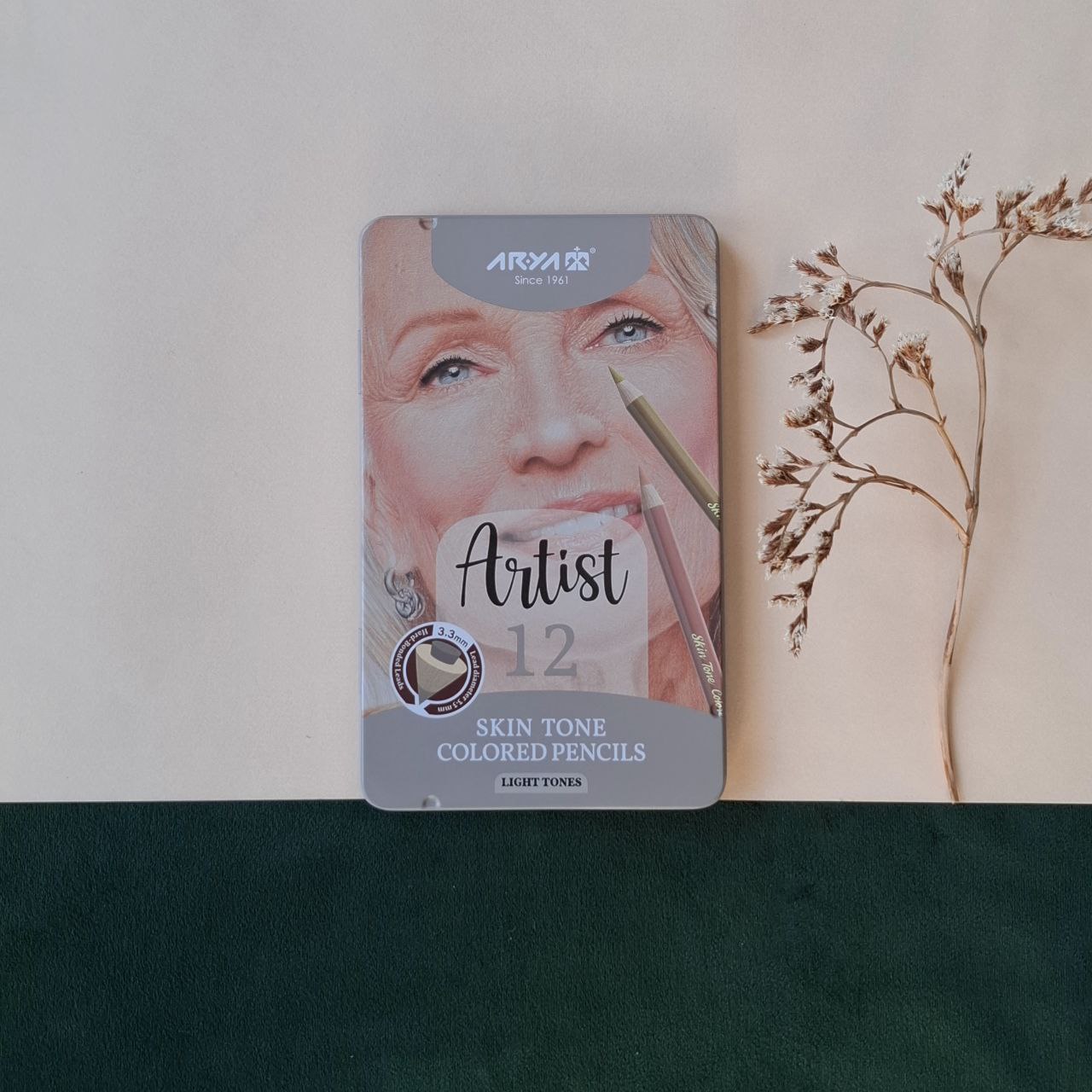 ست مداد رنگی طیف رنگ پوست روشن ۱۲ عددی آریا آرتیست